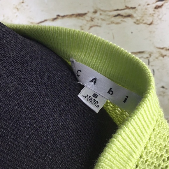 Clearance!!! CAbi neon green Sweater - Picture 3 of 7